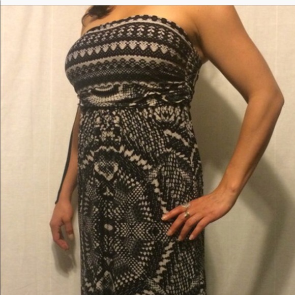 Robbie Bee     B/W Geo Print Tube Dress - Picture 1 of 2